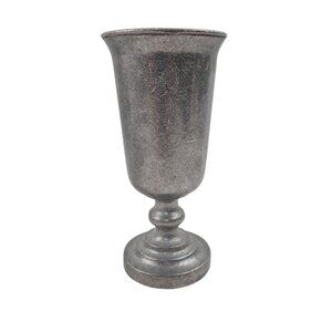 Vintage Pewter Goblet Wine Water Pedestal Base Tavern Barware Satin Matte